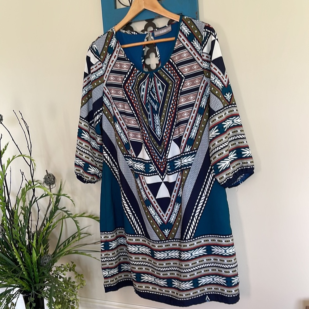 Addie Aztec Shift Dress | Size Large